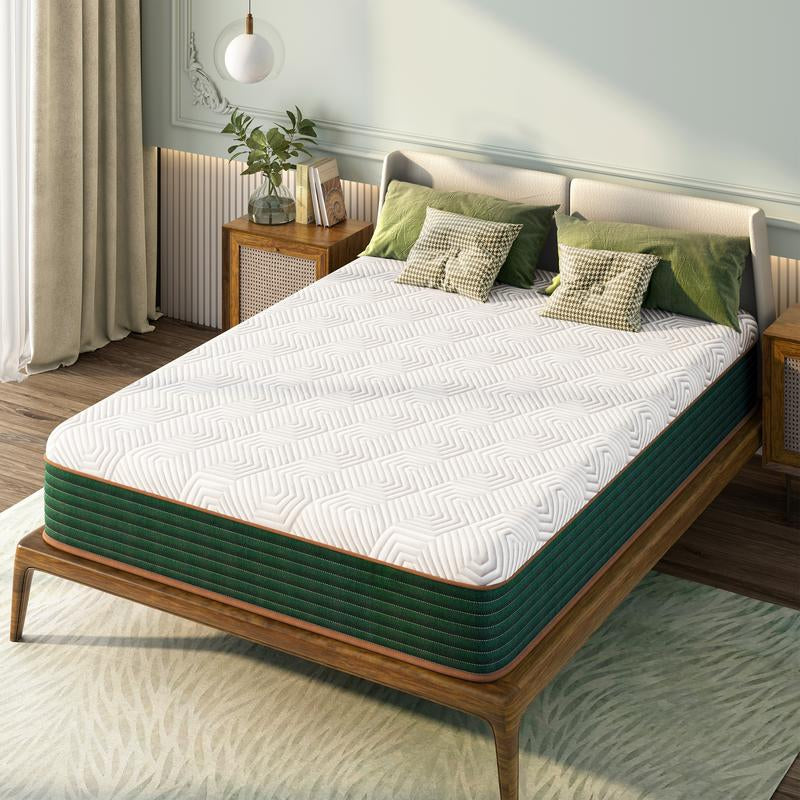 Mattress, Gel Memory Foam Mattress with Individual Pocket Springs, Hybrid Mattress in a Box for Pressure Relief & Cooler Sleep, Certipur-Us Certified