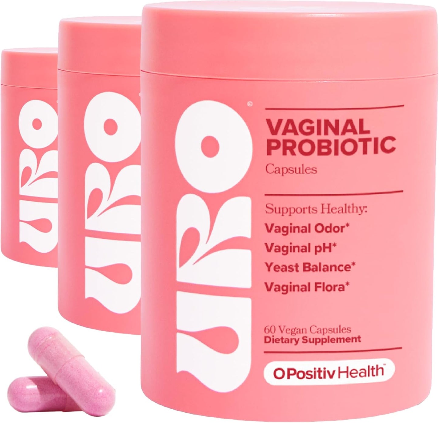 URO Vaginal Probiotics for Women Ph Balance with Prebiotics & Lactobacillus Probiotic Blend - Women'S Vaginal Health Supplement - Promote Healthy Vaginal Odor & Vaginal Flora, 60 Count (Pack of 1)