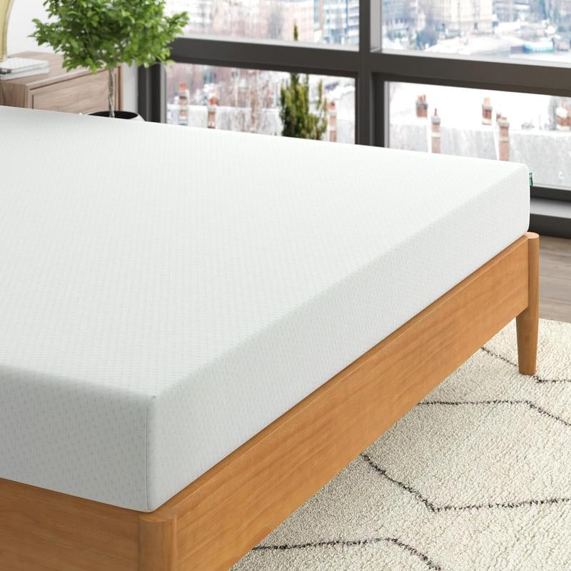 6 Inch Green Tea Cooling Gel Memory Foam Mattress, Fiberglass Free, Cooling Gel Foam, Pressure Relieving, Bed-In-A-Box, Twin