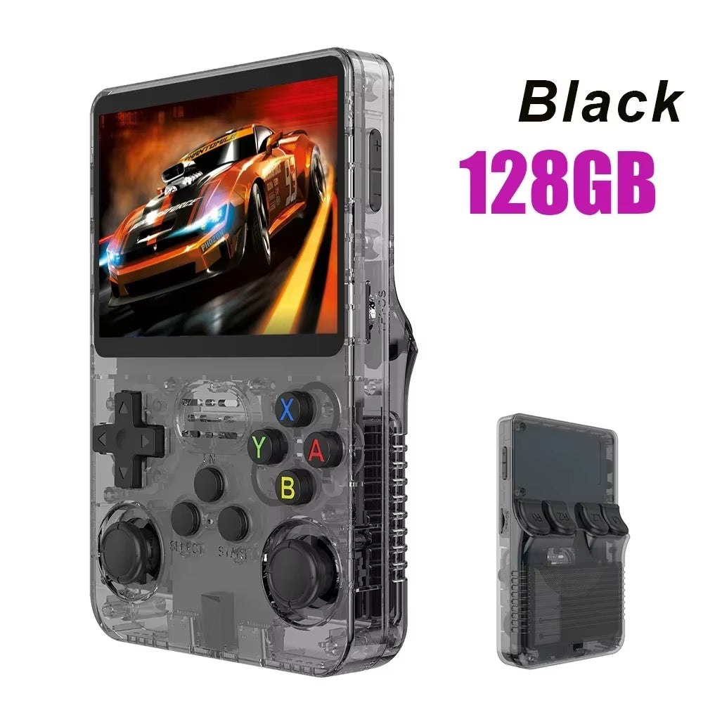 Consola de Videojuegos Retro R36S Portátil: Pantalla IPS de 3.5 Pulgadas, Sistema Linux, 64GB de Juegos, Modelo R35S Pro"